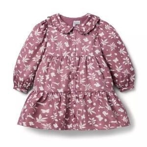Janie and Jack Woodland Floral Ruffle Dress Size 6-12 months LIKE NEW